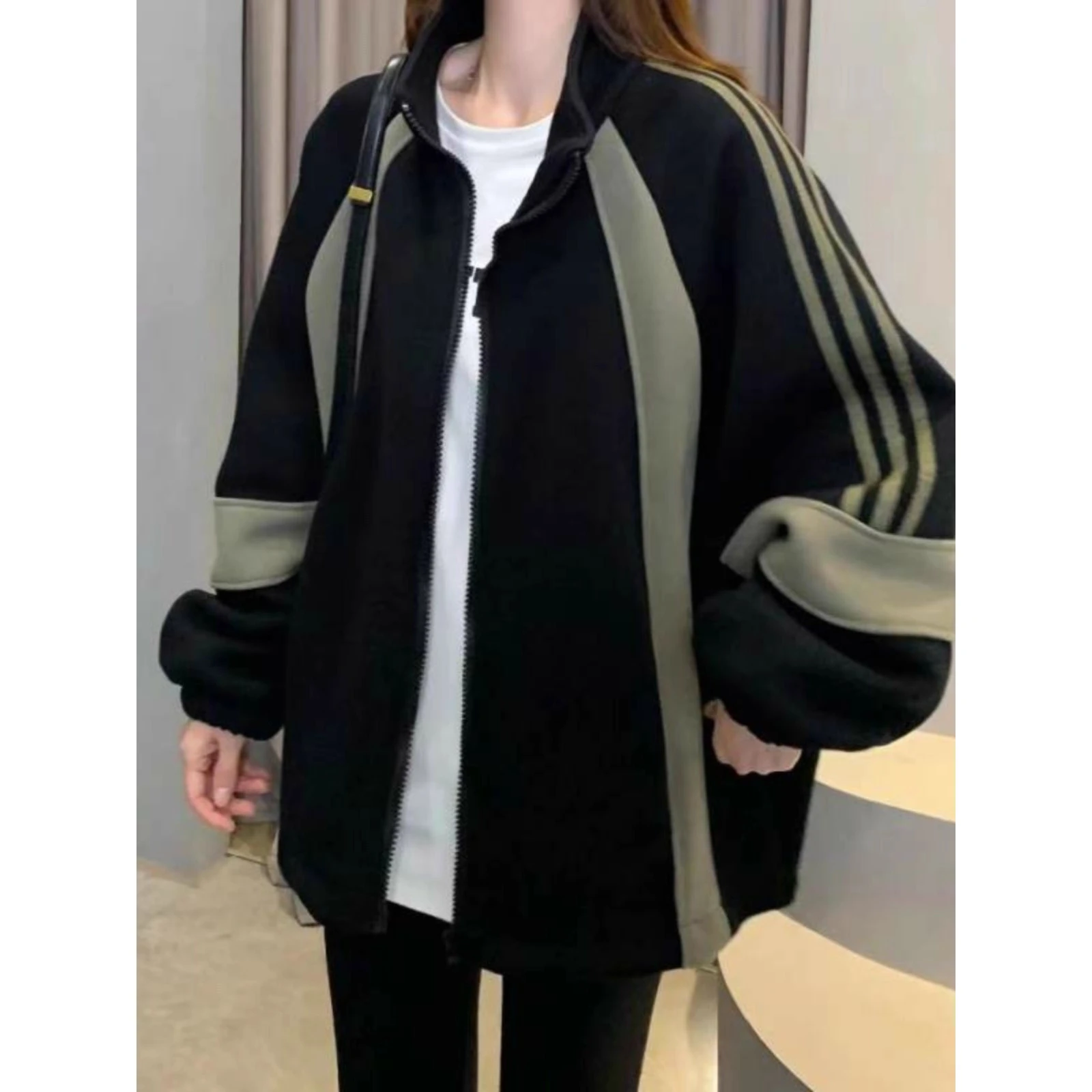 

Свободный бейсбольный джет для мужчин, повседневная корейская японская гибридная толстая осенне-зимняя верхняя одежда, толстовка для пар