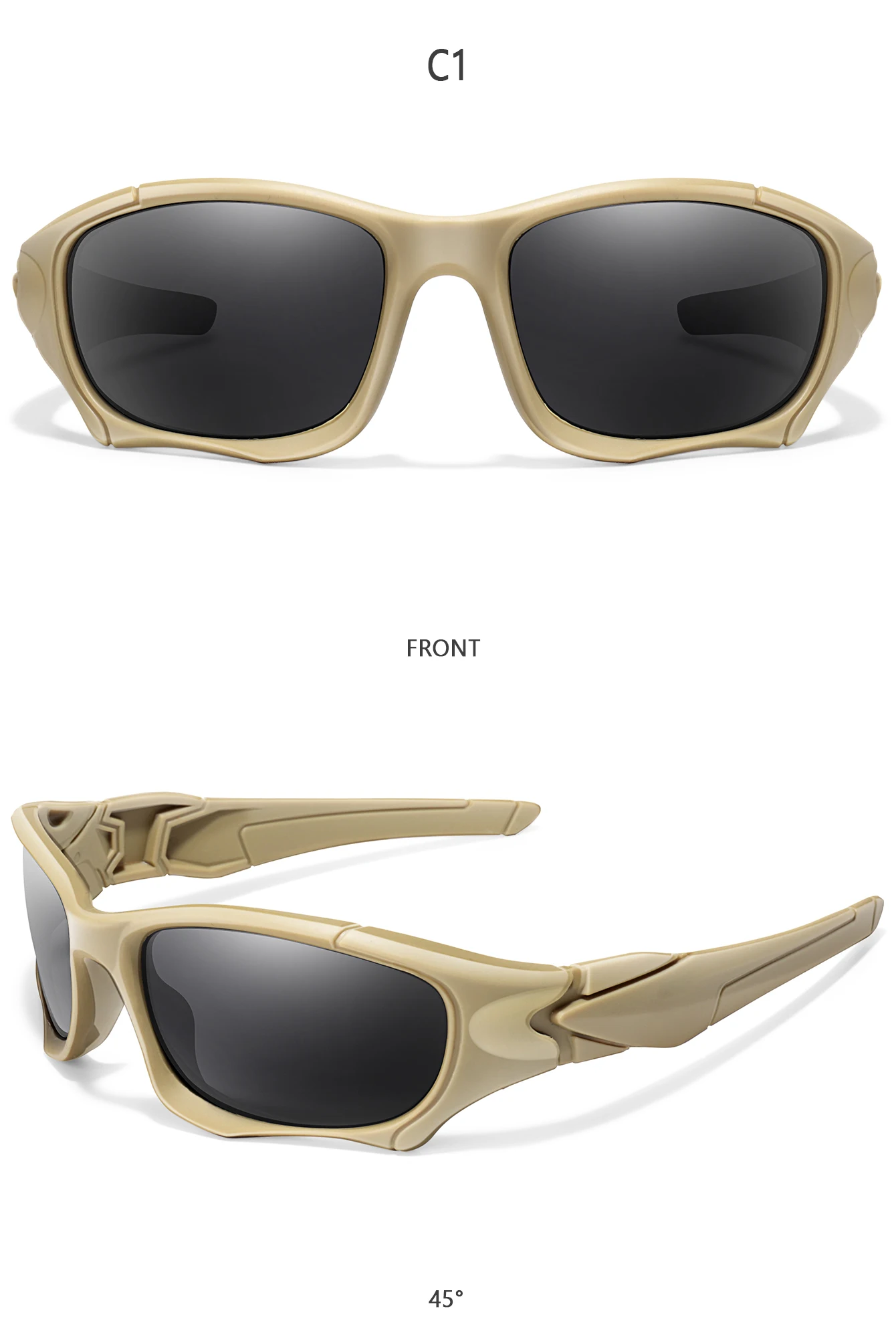 Klassische polarisierte Sonnenbrille für Männer und Frauen, Camouflage-Sonnenbrille mit UV-Schutz für Outdoor-Fahren, Radfahren, Wandern, Angeln – Detail 6