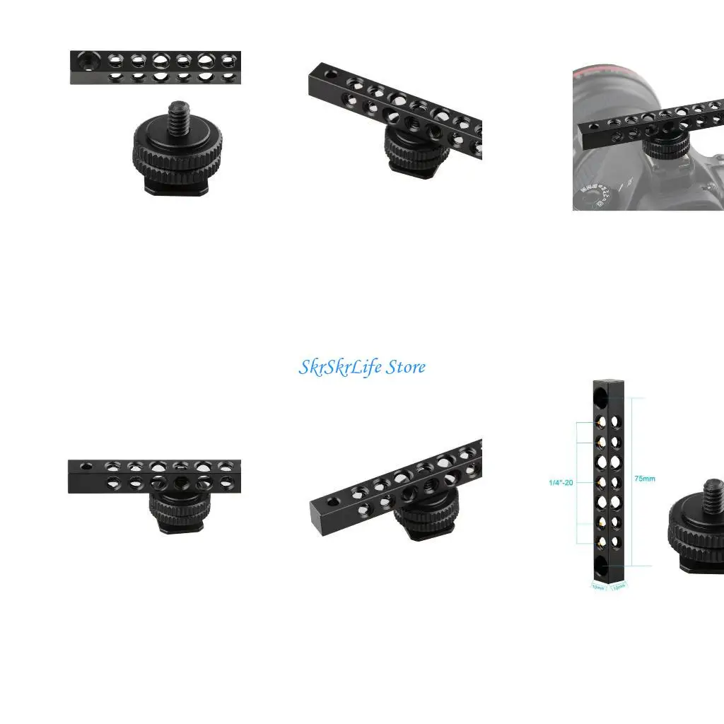 

E65E Aluminum Cheese Bar With 1/4inch Screw Holes Shoe Mount Extension Platform