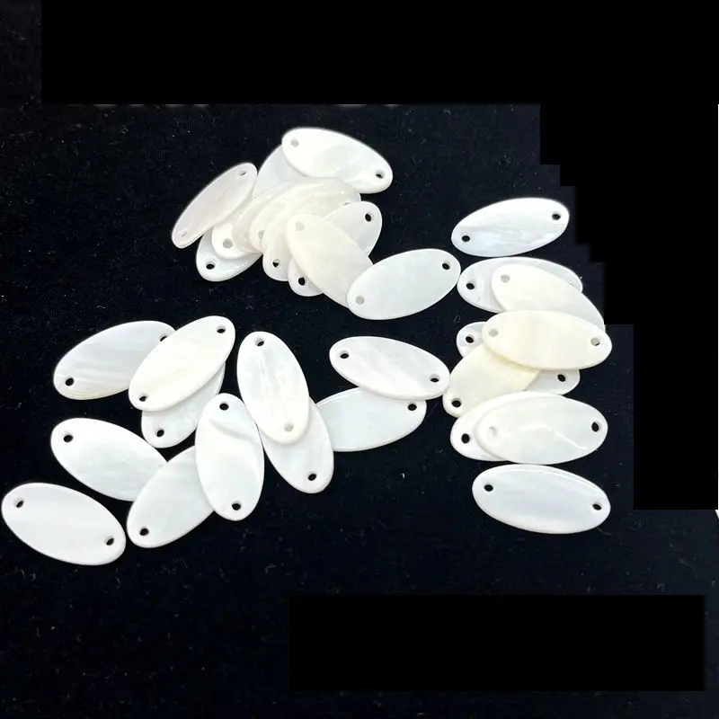 10PCS 8mmx15mm 9mmx18mm Natural White Shell Button Mother of Pearl Button Loose Charms Pendant