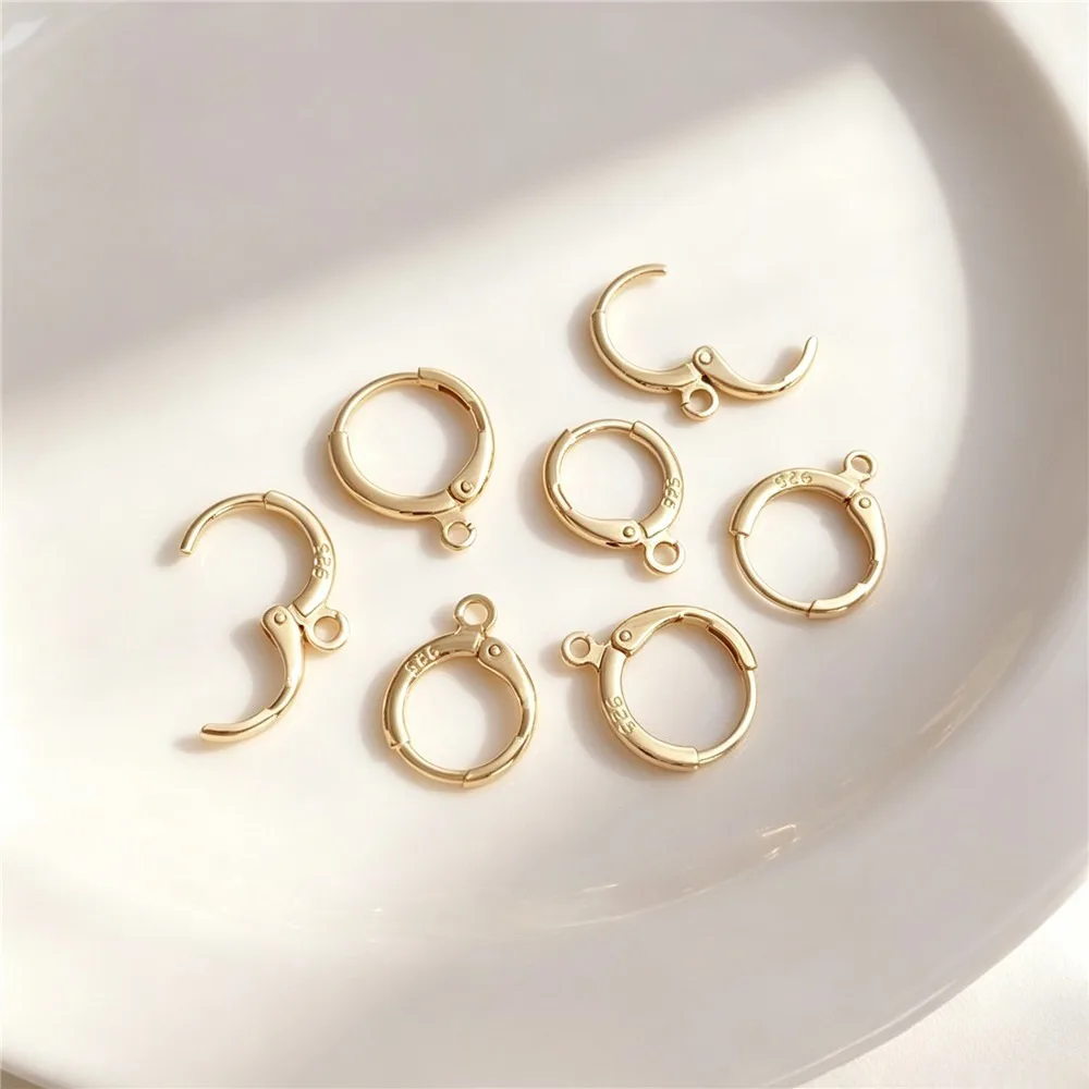Brass 14K Gold Plated Round 925 Stamped Ear Cuffs Non Pierced DIY Earring Findings