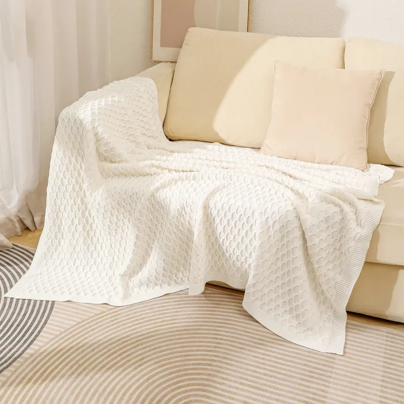 بطانية محبوكة ناعمة بلون بطانية للسرير والسفر أريكة بطانية شال متعددة الاستخدامات للأنشطة الخارجية والداخلية بالجملة #4