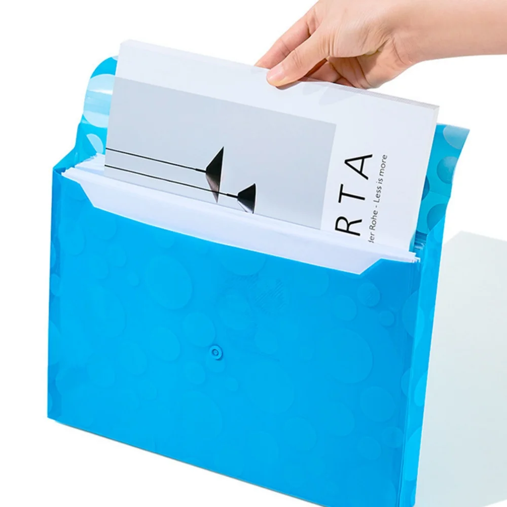

A4 File Bag Thickened Buttons Text Paper Material Storage Bag Office Document Bill Sorting Bag Color Personalized File Bag