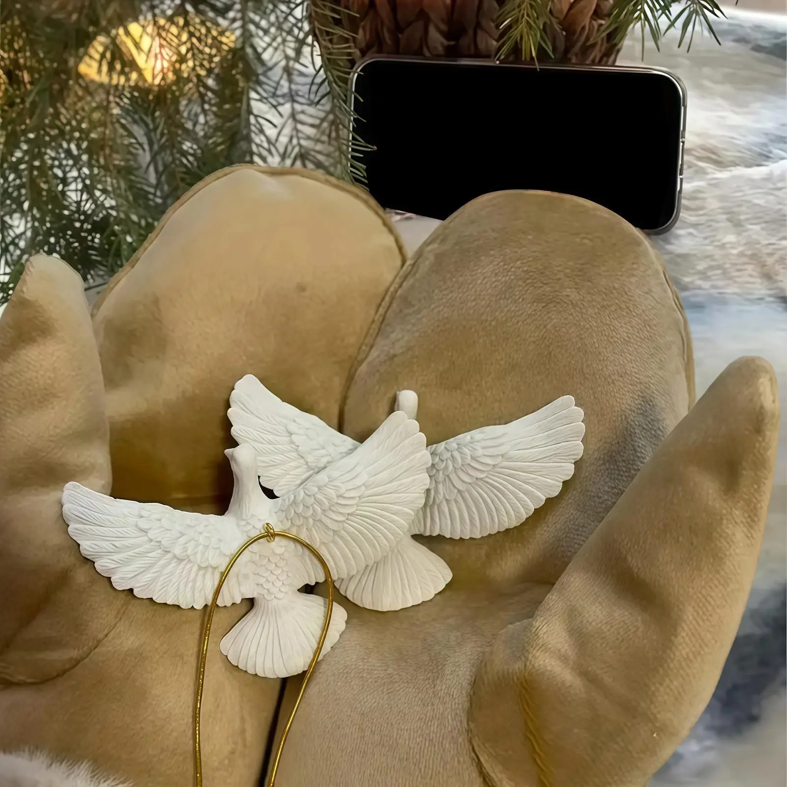 Love And Joy Pigeon Ornaments Lifelike Friendship Pigeon Decorative Pendant Seasonal Decor For Thanksgiving Christmas