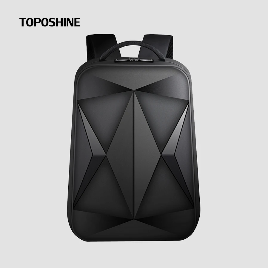 

Toposhine High Quality ABS Men's Backpack Coated Waterproof Oxford Business Travel Laptop Backpack Geometry Pattern Rucksack Bag