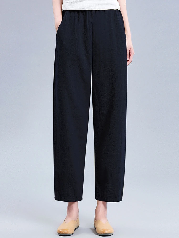 Pantaloni corti neri Pantaloni femminili Plus Seta di ghiaccio di grandi dimensioni con tasche Pantaloni da donna in cotone Estetica elastica anni '90 Originale G Xxl