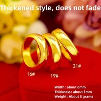 Factory price pure plated real 18k gold 999 24k ring for men and women simple ring lasting never fade jewelry