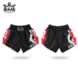 RAJA Boxing Shorts for Boxing Training Fitness Gym Fight MMA Mauy Thai Kickboxing Trunks Clothing