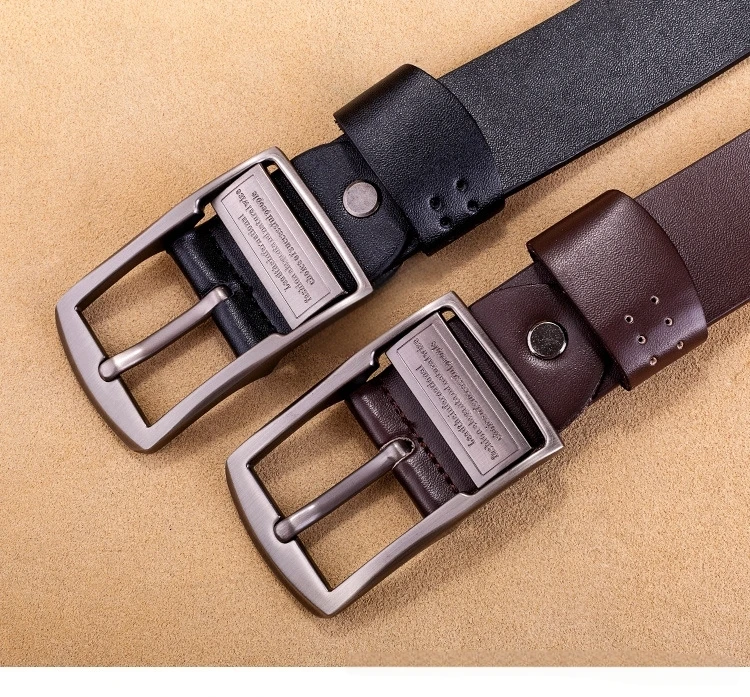 Nieuwe Verstelbare Casual Pin Gesp Riem Mode Luxe Zakenmannen Zwart Lederen Riem