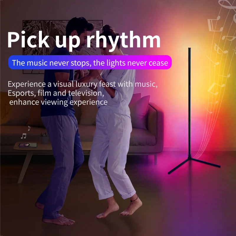 155 سنتيمتر RGB حلم اللون مصباح أرضي مع مزامنة الموسيقى الحديثة 16 مليون لون تغيير المزاج الدائمة ضوء لغرفة النوم غرفة المعيشة #2