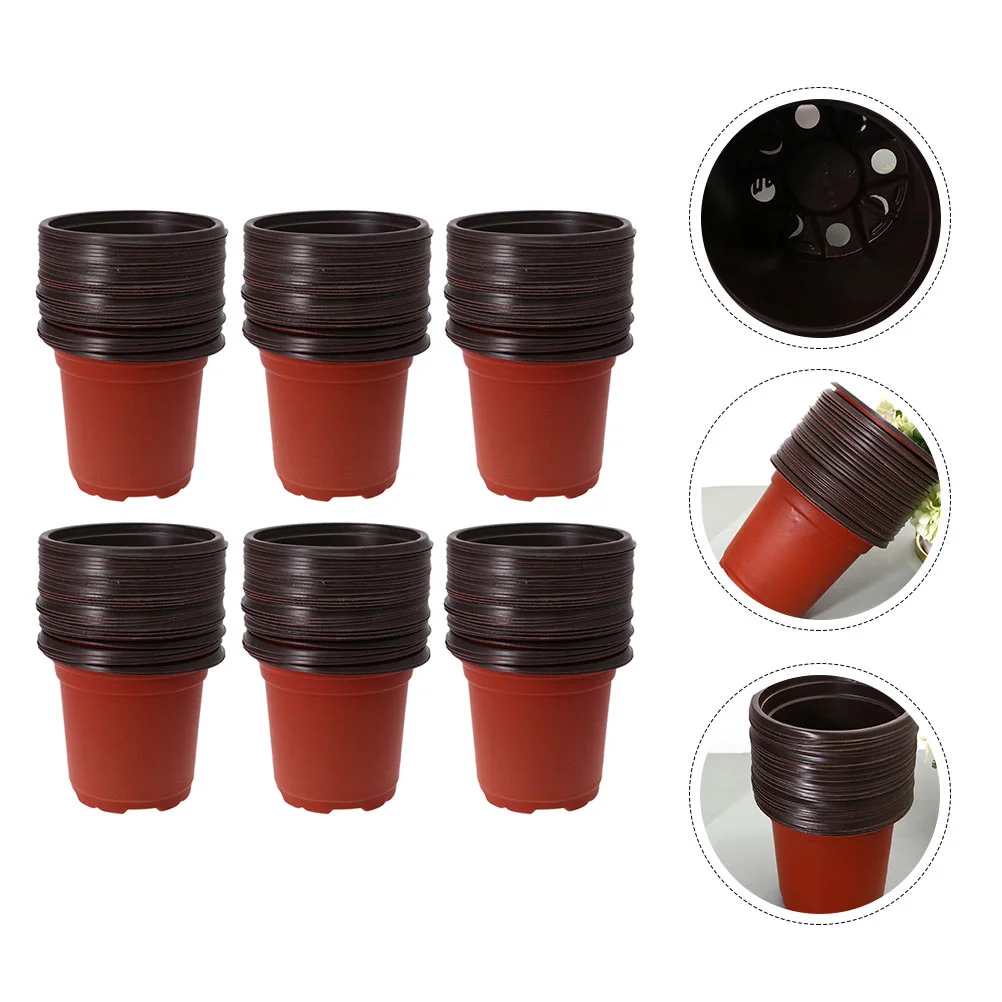 

150 Pcs Two-color Plastic Flower Pot Plant Nursery Pots Planter Flowerpot Houseplants Garden Pp Decorative