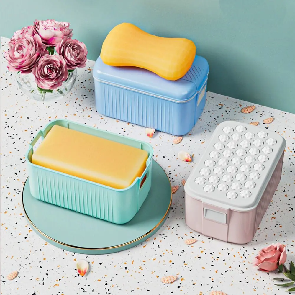 Plastic Foaming Soap Box with Sponge Rollers Multifunctional Roller Type Soap Storage Cases High Elasticity Mesh