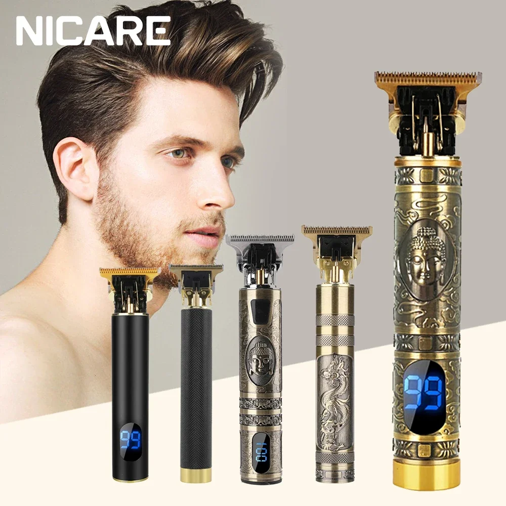 

NICARE Hair Trimmer for Men Professional Hair Cutting Machine Barber Gentleman Hair Clipper USB Rechargeable Beard T9 Trimmers