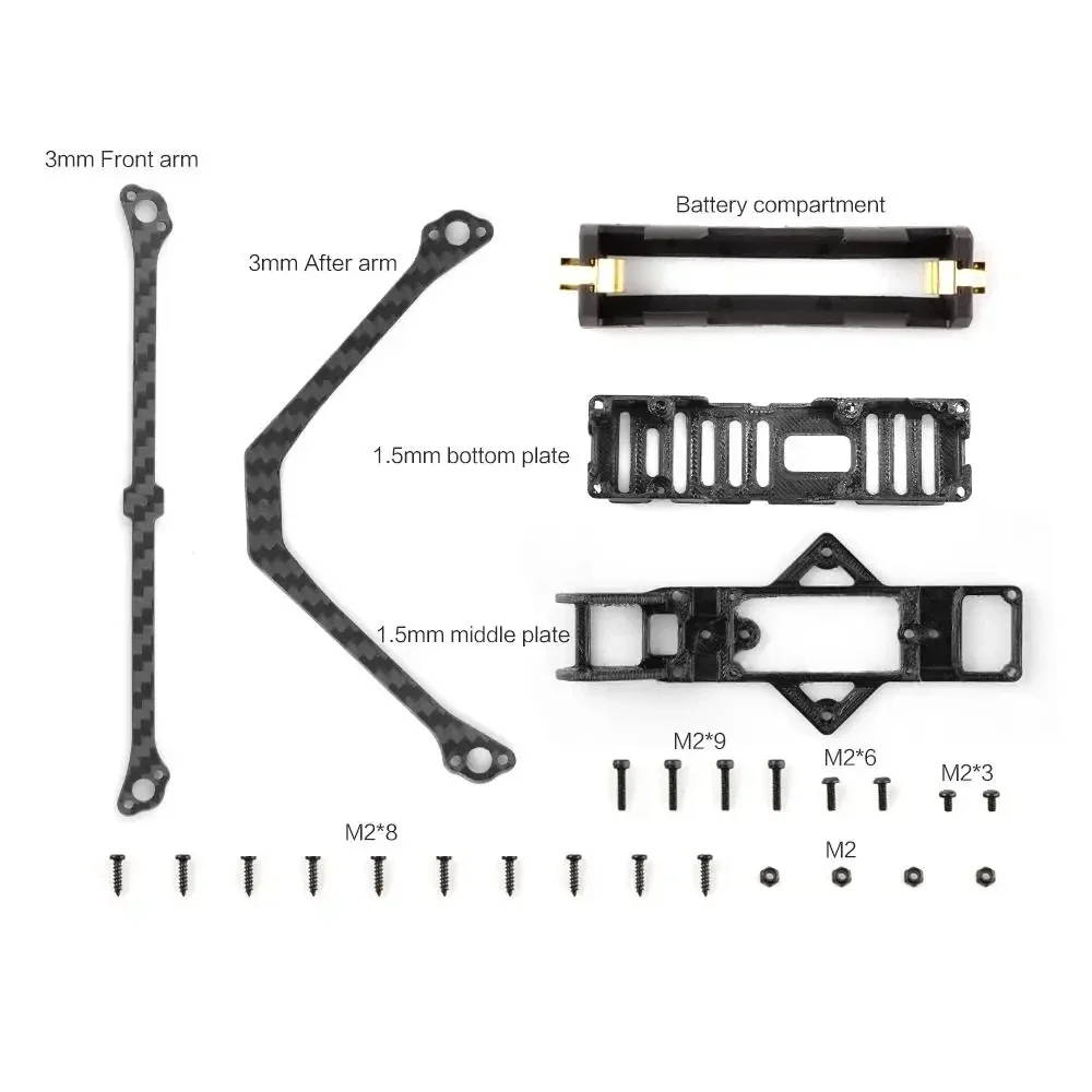 HGLRC Rekon3 140mm 3K Fibra di carbonio 3 pollici Kit telaio a lungo raggio per 18650 FPV Racing Freestyle LR3 Nano Drone a lungo raggio Parti fai da te