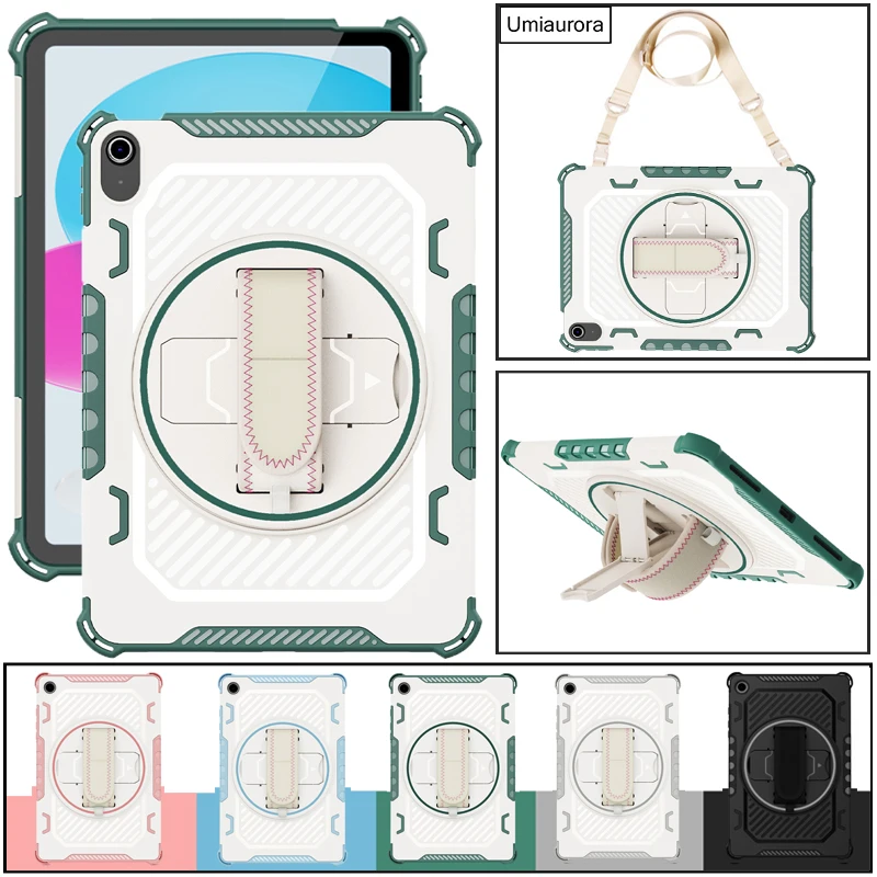 

For IPad 9.7 7th 8th 9th Gen 10.2 Pro 10.5 inch Mini 4 5 7.9" Shockproof Tablet Case Rotation Hand Strap Stand Armor Cover Funda