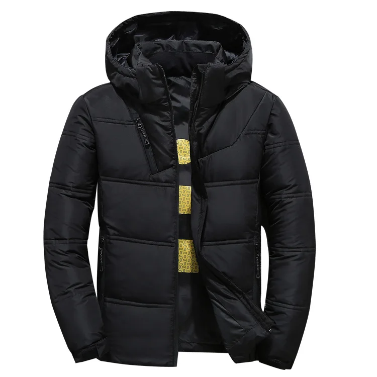 Piumini con cappuccio da uomo piumini d\'anatra bianchi giacche Casual invernali da uomo giacche invernali calde antivento da esterno maschili di