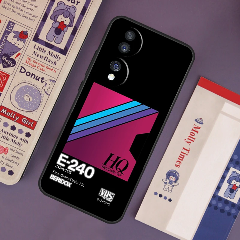 حافظة شريطية ريترو VHS لهاتف Honor Magic 7 Lite 5 6 Pro Honor 200 Pro 50 70 90 X9b X9a X8b X8a X8 X9 X9c