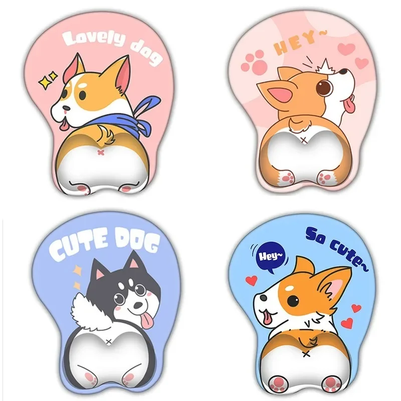 Corgi Silicone Wrist Guard Mouse Pad Cute Men and Women Comfortable Palm Wrist Rest Computer Keyboard Rest Personalized Creative