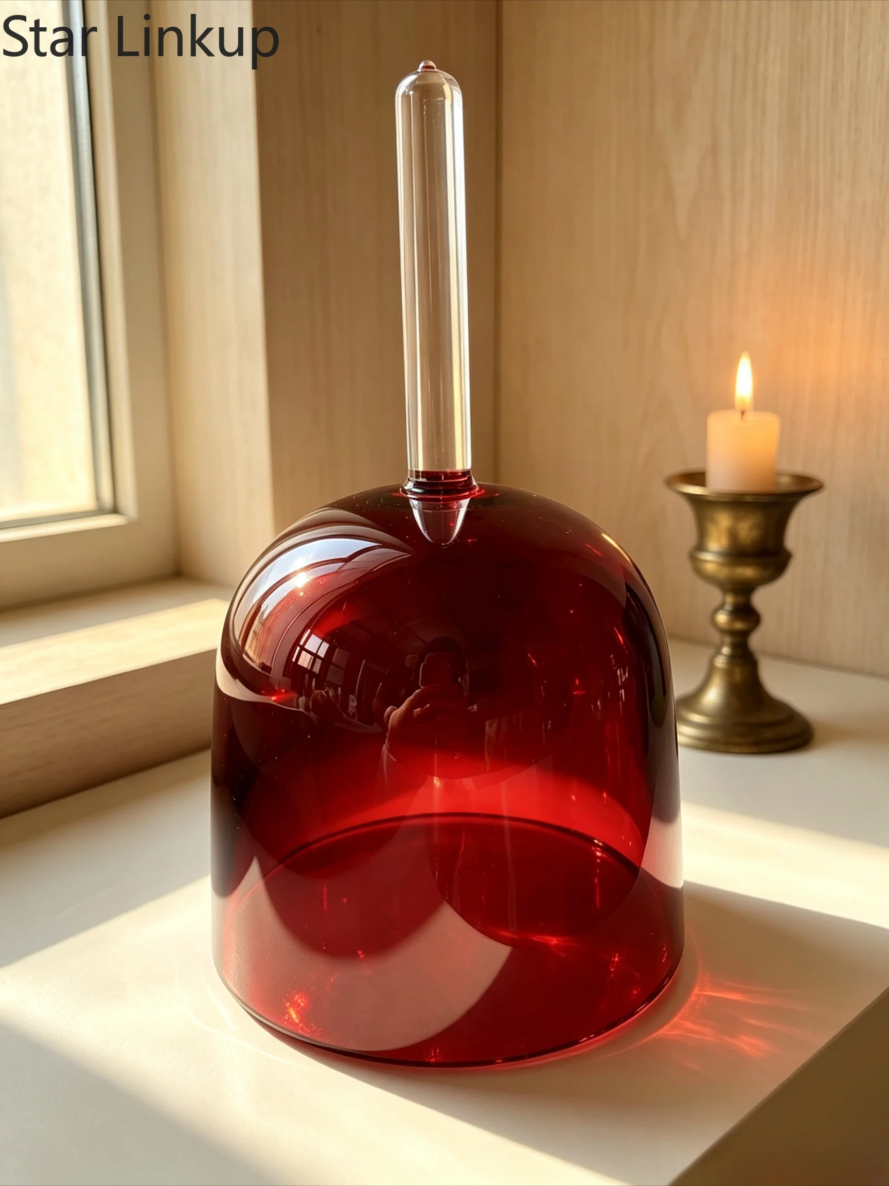 Star Linkup Handheld Resonance Crystal Bowl Dark Red Shade 6.5 Inch 4th Octave C Tone 432Hz Root Chakra Balancing Sound Therapy Instrument
