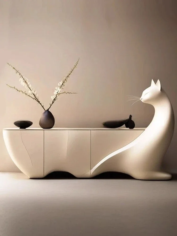 dining side cabinet, special-shaped light luxury living room locker, entrance cabinet