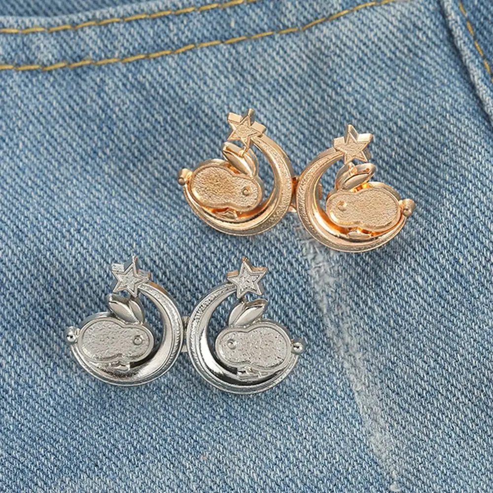 

Elegant Nail-free Butterfly Button Adjuster Invisible Rabbit Waist Buckle Adjustable Wing Pants Tightener Trousers