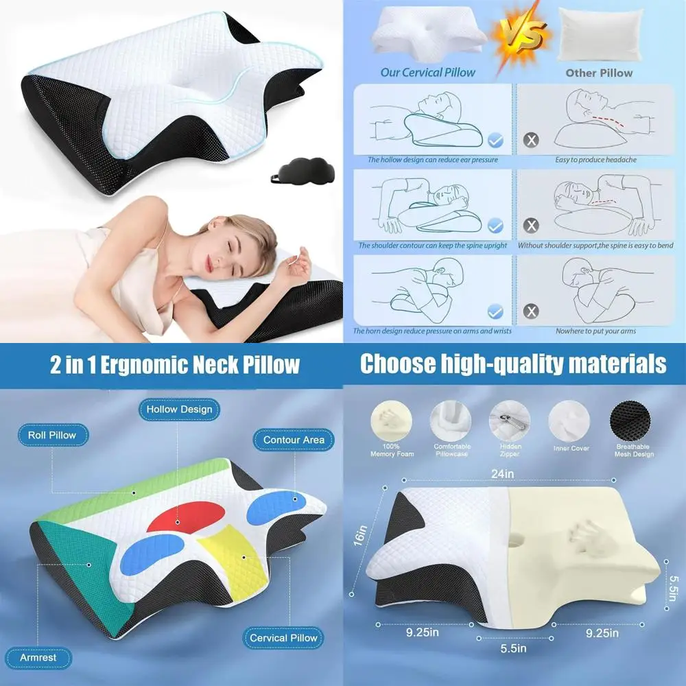 

Роскошная ортопедическая боковая подушка для сна с эргономичной пеной с эффектом памяти для взрослых