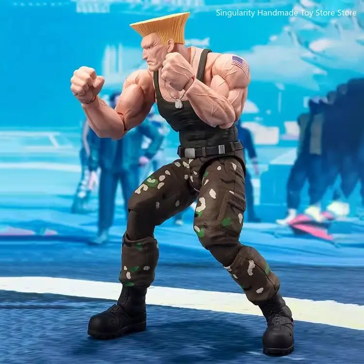 【 in Stock 】 Bandai SHF Street Fighter 6 Street Fighter 6 Guile Broom Head 6-inch 1/12 Mobile Doll Model Toy Collection