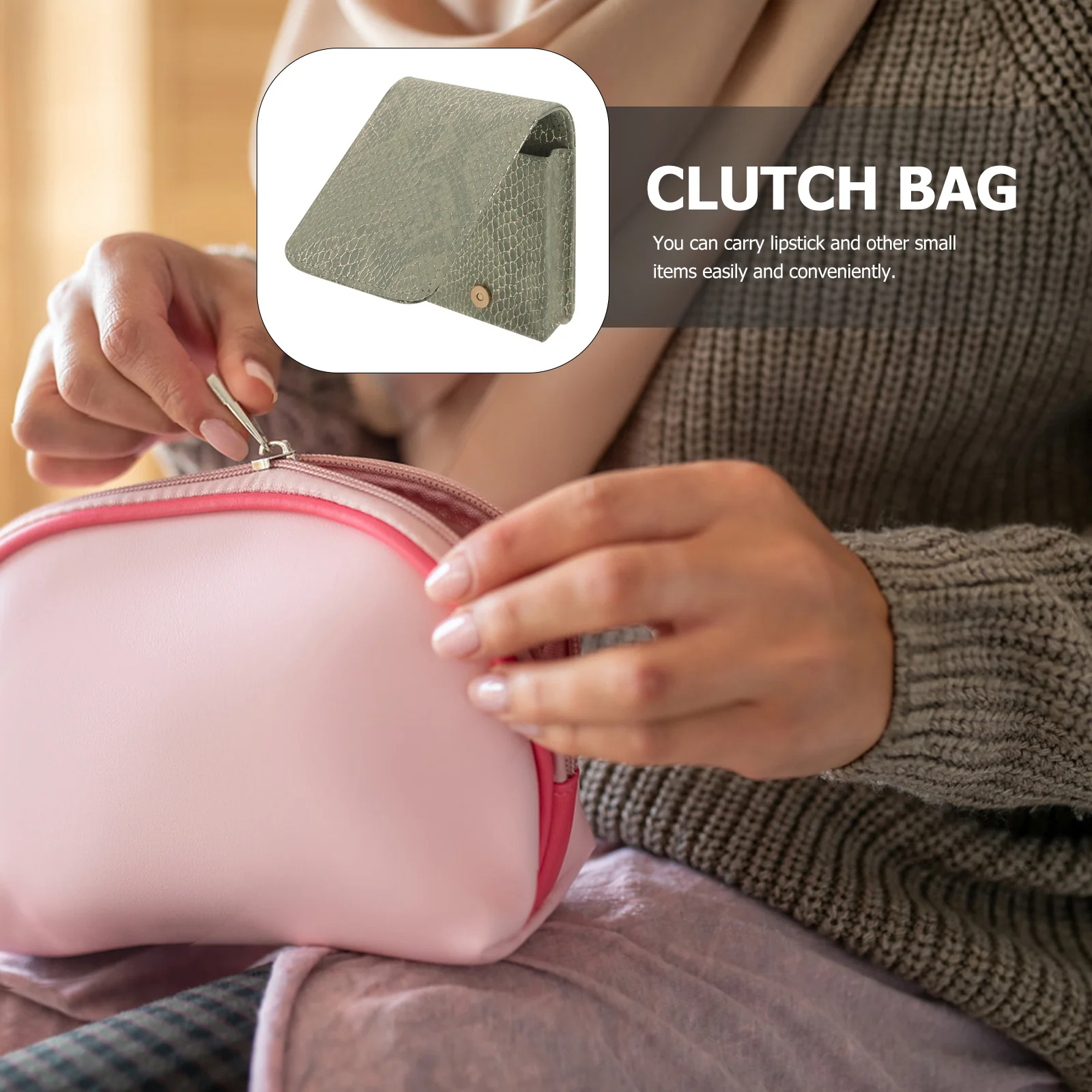 กระเป๋าใส่ลิปสติกขนาดเล็ก ทันสมัย ทนทาน สำหรับใส่กระเป๋าเดินทาง งานปาร์ตี้ พร้อมกระจกแต่งหน้า กระเป๋าใบเล็กสำหรับใส่กระเป๋าถือ ขนาดมินิ