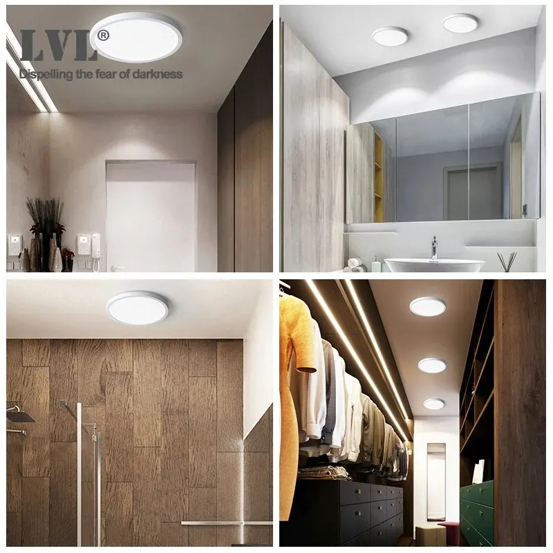 Lampa sufitowa LED Nowoczesna mała okrągła 6W 9W 13W 18W 24W 110V 230V Oświetlenie panelowe LED do toalety Ganek Pokój użytkowy Lampy łazienkowe