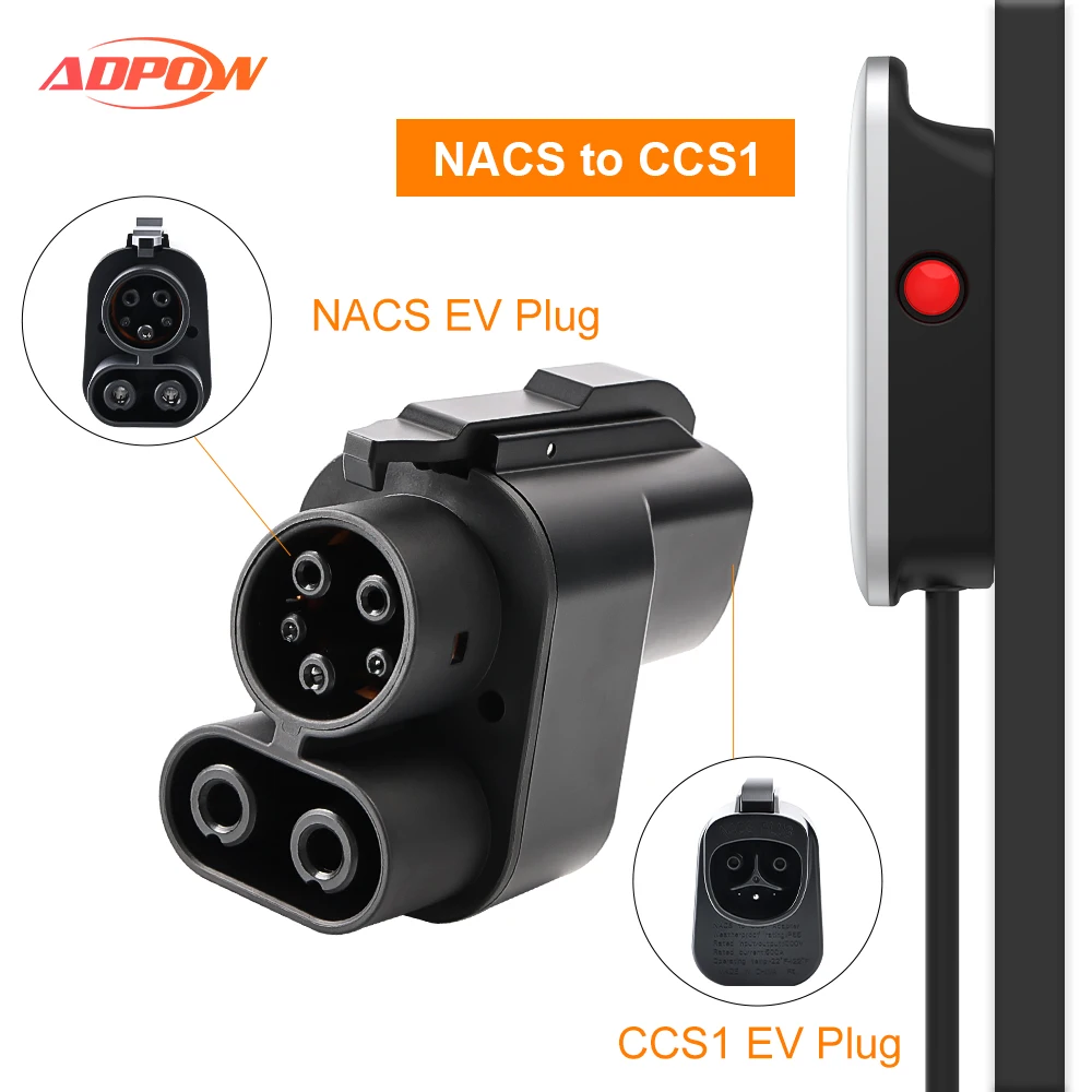 ADPOW NACS-CCS1 EV 어댑터 500A 최대 1000V DC 250KW Tesla 버전 휴대용 EV 충전 액세서리 썸네일 4