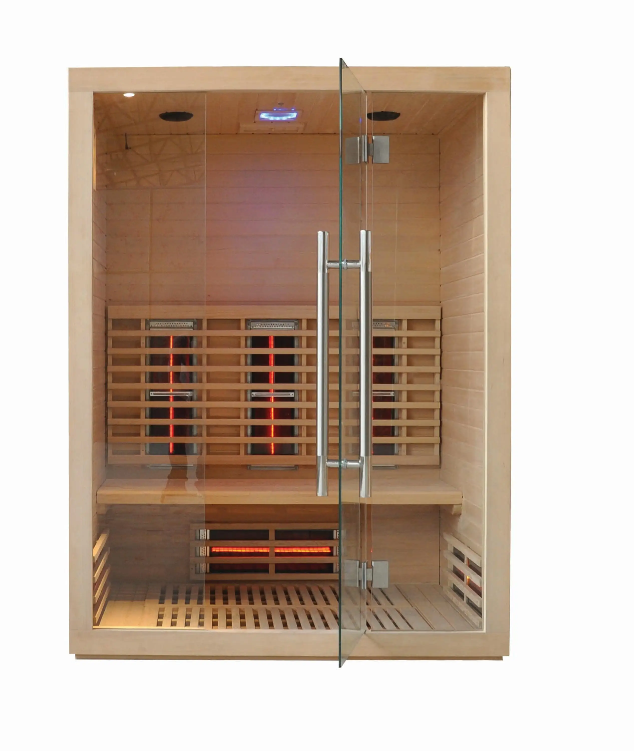 

SS-300R Full Spectrum 3-Person Infrared Sauna Room with Red Glass Heater for Home Gym Use