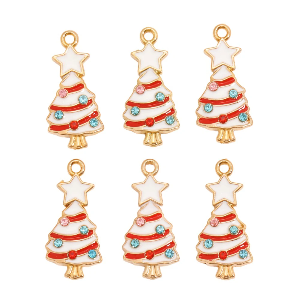 10 Teile/los Bunte schneeflocken Emaille Weihnachten Baum Charms Anhänger für Schmuck Machen Neue Jahr Halsketten Armbänder DIY Geschenke – Detail 8