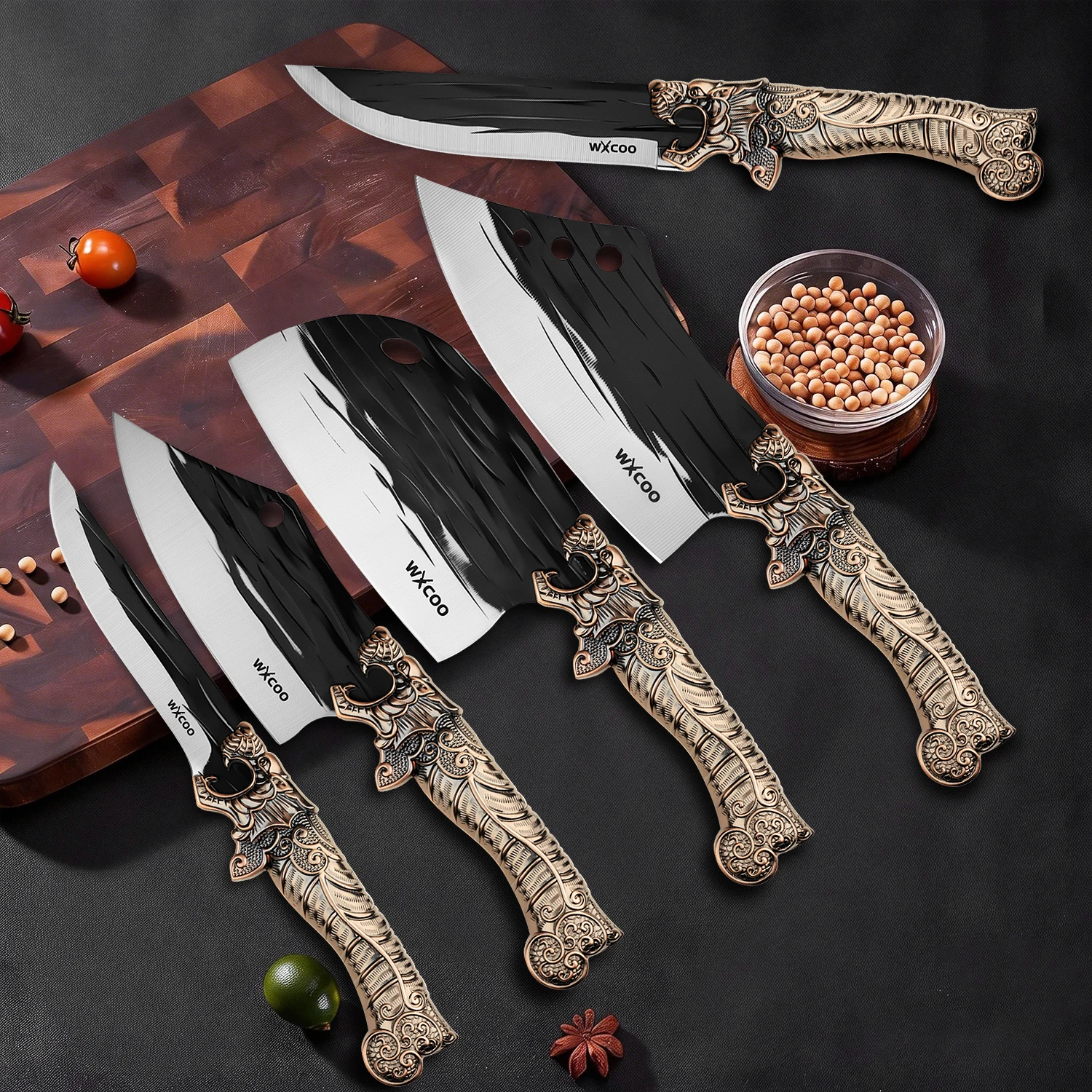 

WXCOO Multifunctional Kitchen Knife Stainless Steel Meat Cutting Butcher Knife Household Fruit Cutter Hand Forged Boning Knife