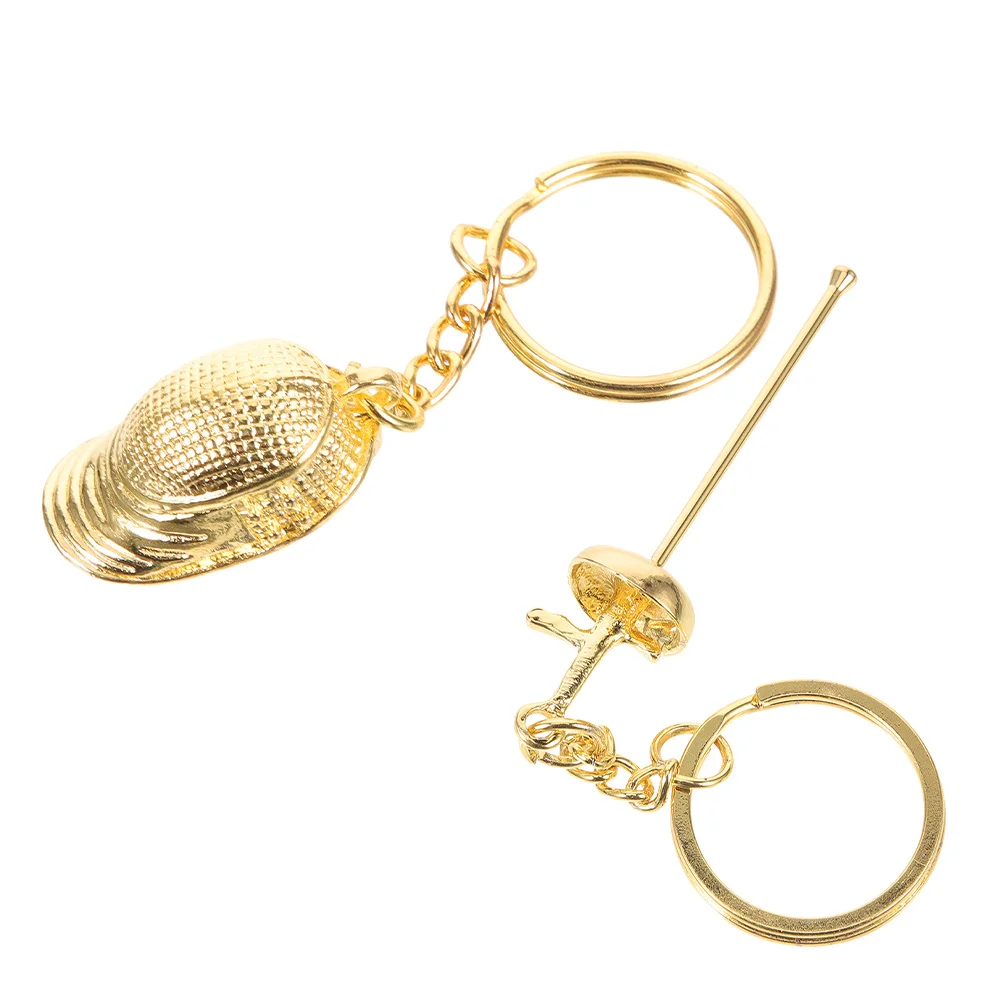 

2Pcs Fencing Keychain Creative Mini Sword Pendant Decorative Backpack Hanging Ornament Souvenir for Sport Fans