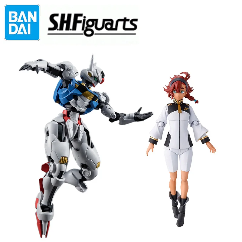 Bandai Original S.H.Figuarts SHF The Witch From Mercury Aerial Gundam Suletta Mercury Anime Action Figure Finished Model Toy