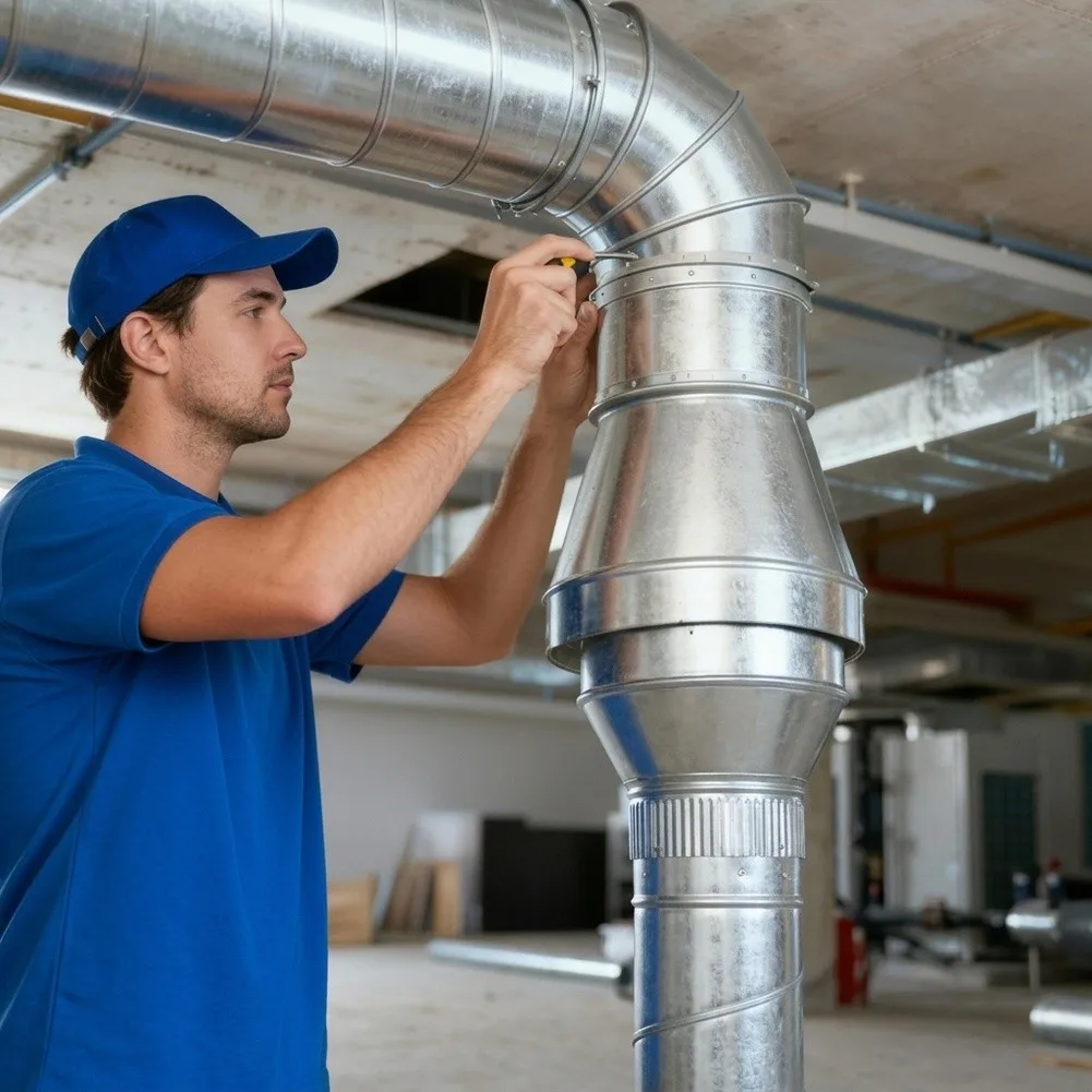 6 to 4 Inch Duct Reducer in Galvanized Steel for Secure Air Duct Transitions Between Fans Dryer Vents and AC Units