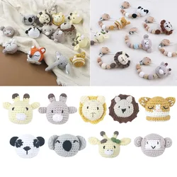 New Crochet Animal Baby Pacifier Clip Pendant DIY Cotton Teething Beads for Newborn Nipple Holder Soother Clips Accessories