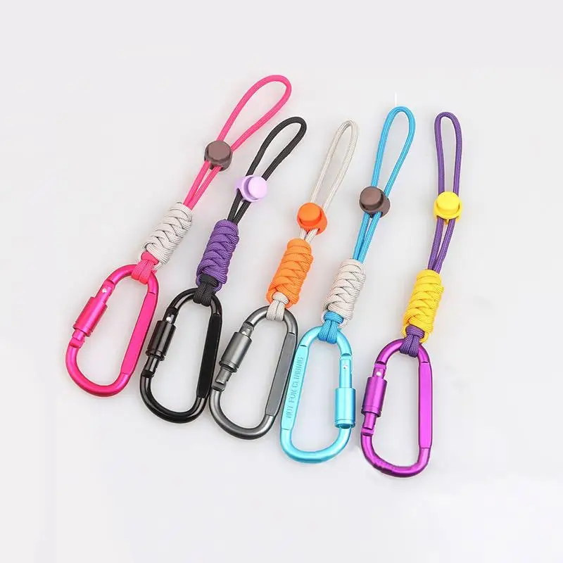 Quick-Release Paracord Water Bottle Hang Buckle Carabiner Portable Clip Multifunctional Hook For Outdoor Hiking Backpack