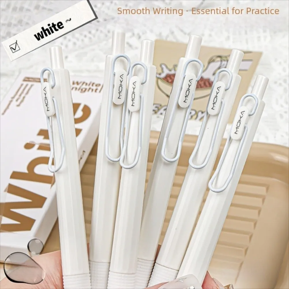 

6 шт. новая нейтральная ручка 0,5 мм, быстросохнущая ручка с гладкими чернилами для письма, черная ручка-пресс, школьные и офисные канцелярские принадлежности