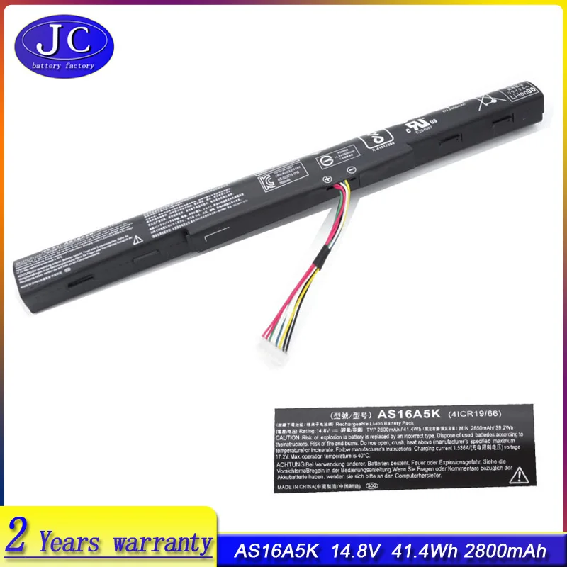 JC New AS16A5K AS16A7K AS16A8K Battery For Acer Aspire E15 E5-475G 523G 553G 575G 774G E5-575-59QB E5-575 E5-575G-53VG