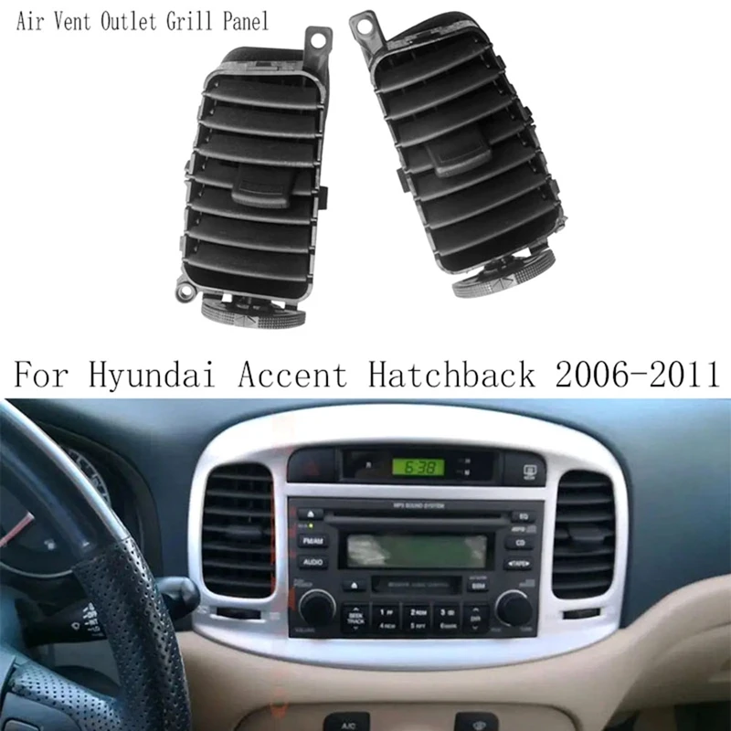 

2Pcs Middle Front Central Dashboard Air Vent Outlet Grill Panel For Hyundai Accent Hatchback 2006-2011 974101E000 Parts