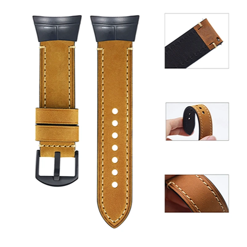 Wtitech Replacement Strap Cowhide Leather Watch Band Bracelet for Suunto Spartan Ultra Smartwatch