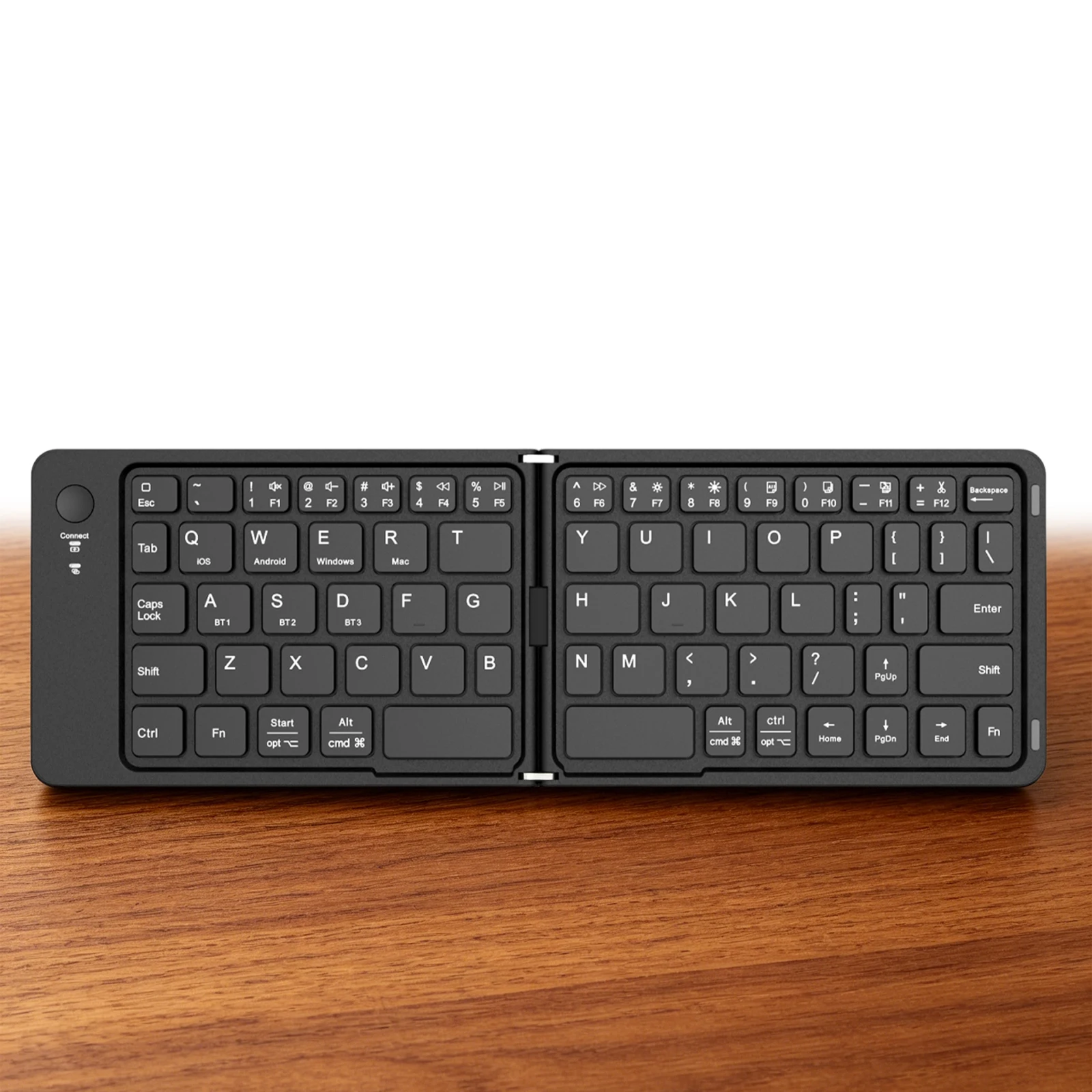 Wireless Full Size Keyboard Type-C Charging Ultra-Thin Folding Keyboards Travel Wireless Keyboards for Android iPhone iPad Mac