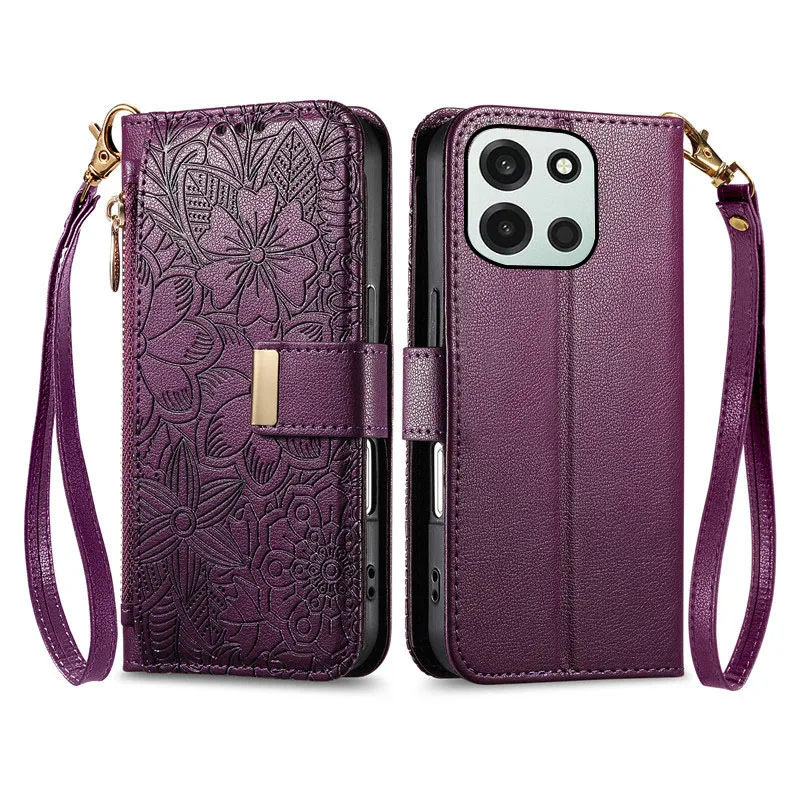 

embossing PU leather Cover For OnePlus Ace 6T 6 5 Ultra Racing Pro Fall prevention multi-functional card Slot Wallet phone Case