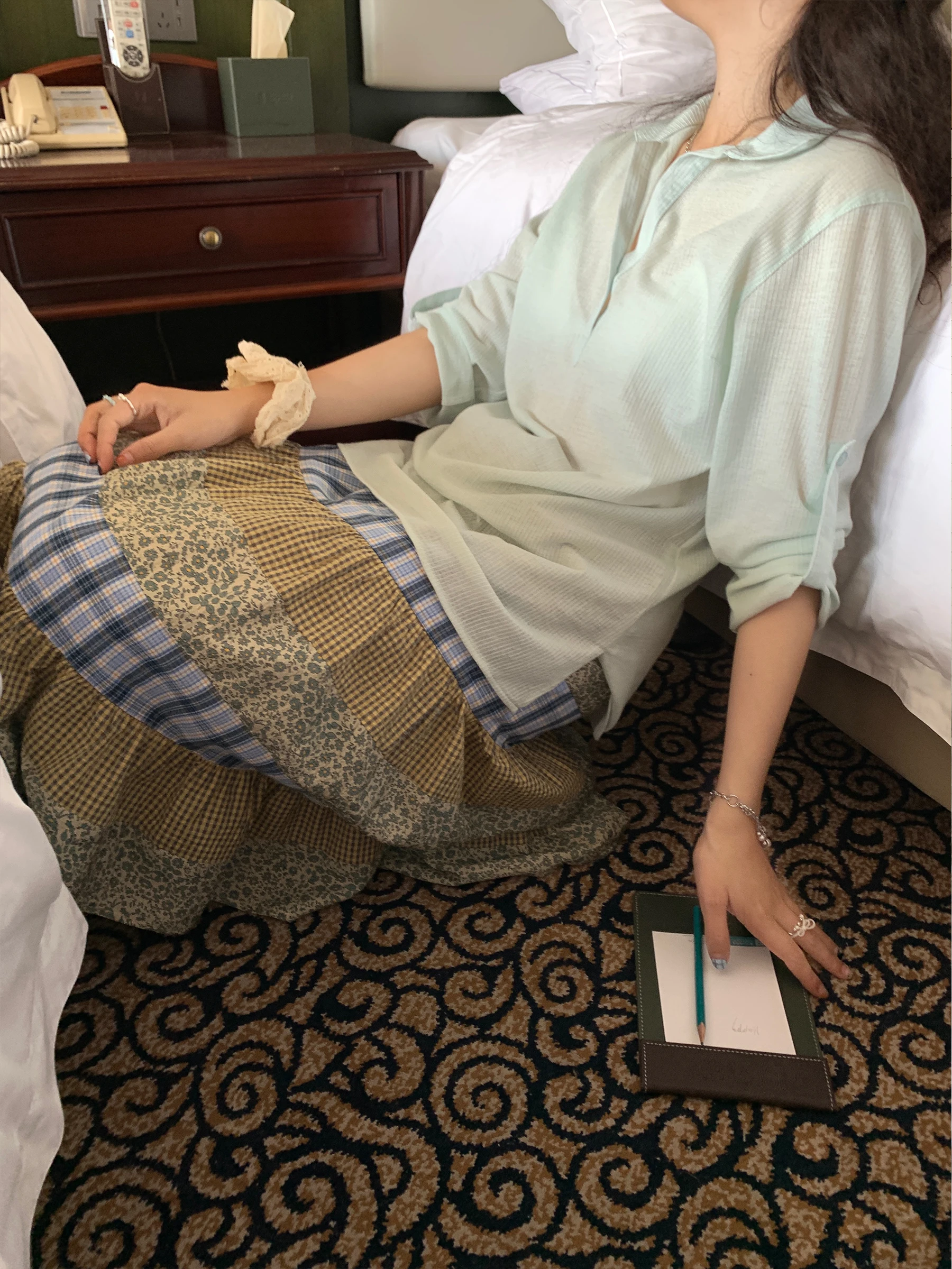 

Pickle Pock Lazy Breathable Long Sleeve Knitted Shirt Lightweight Sunshade Cover Loose Fit Women's Spring Summer Top