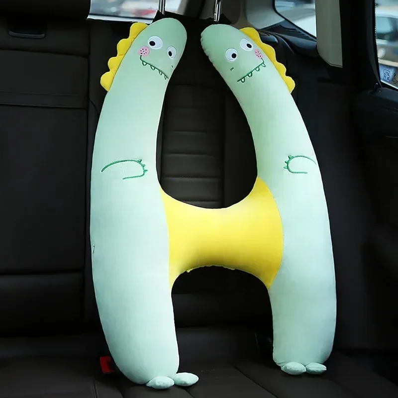 

Seat Belt Plush Pillow for Kids Bunny Dinosaur Comfortable Stuffed Doll Pillow Infant Seatbelt for Trip Sleep Neck Head Support