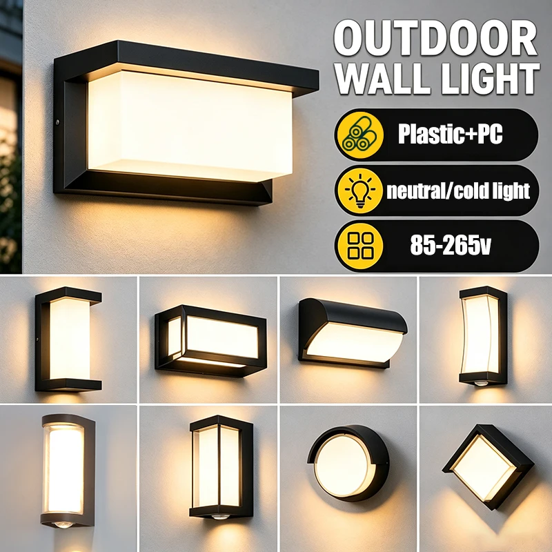 Waterproof LED Wall Light 110V 220V For Outdoor Pathway Stairway Porch Balcony Garden Wall Mount Indoor Exterior Wall Lamp
