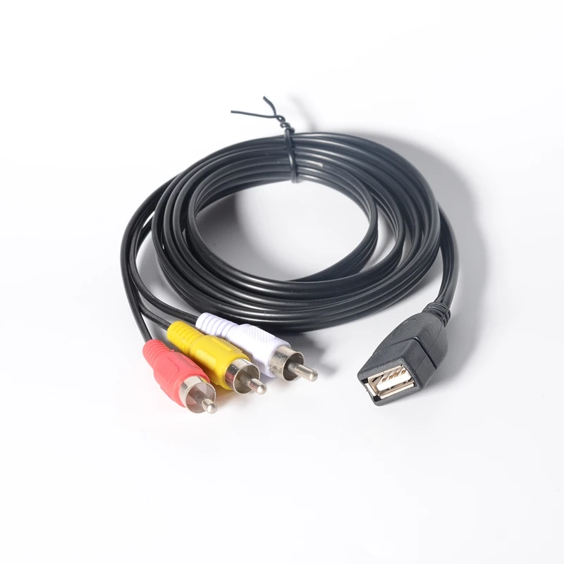 1,5 м/5 футов USB-мама на 3RCA RGB-папа AV-аудио-видео композитный кабель-конвертер адаптер для игровых консолей DVD автомобильный AV-бокс