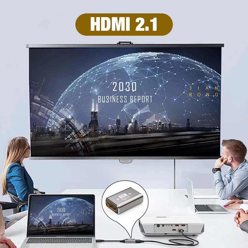 HDMI 2.1 Adapter 90 270 Degree Right Angle HDMI 8K 60Hz Male to Female Converter HDMI-compatible Cable Connector For TV Laptop