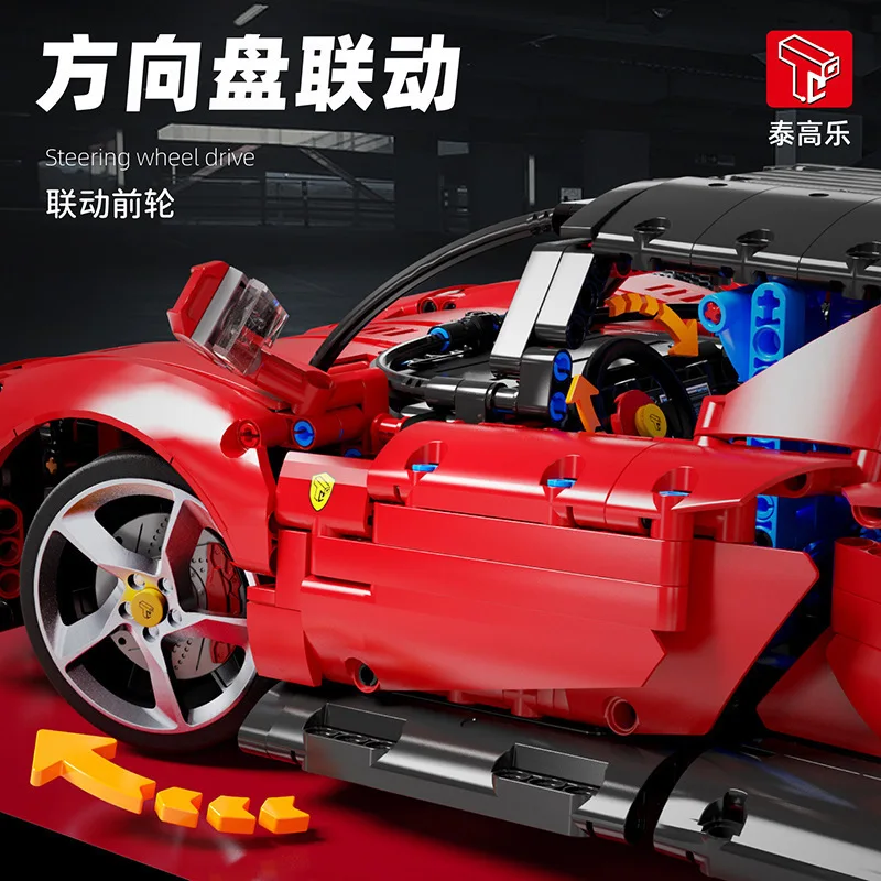 TGL T5032 Technical Super Sports Car 1:10 Model City Racing Series DIY Creative Toys Building Blocks Gift For Boys 2438Pcs